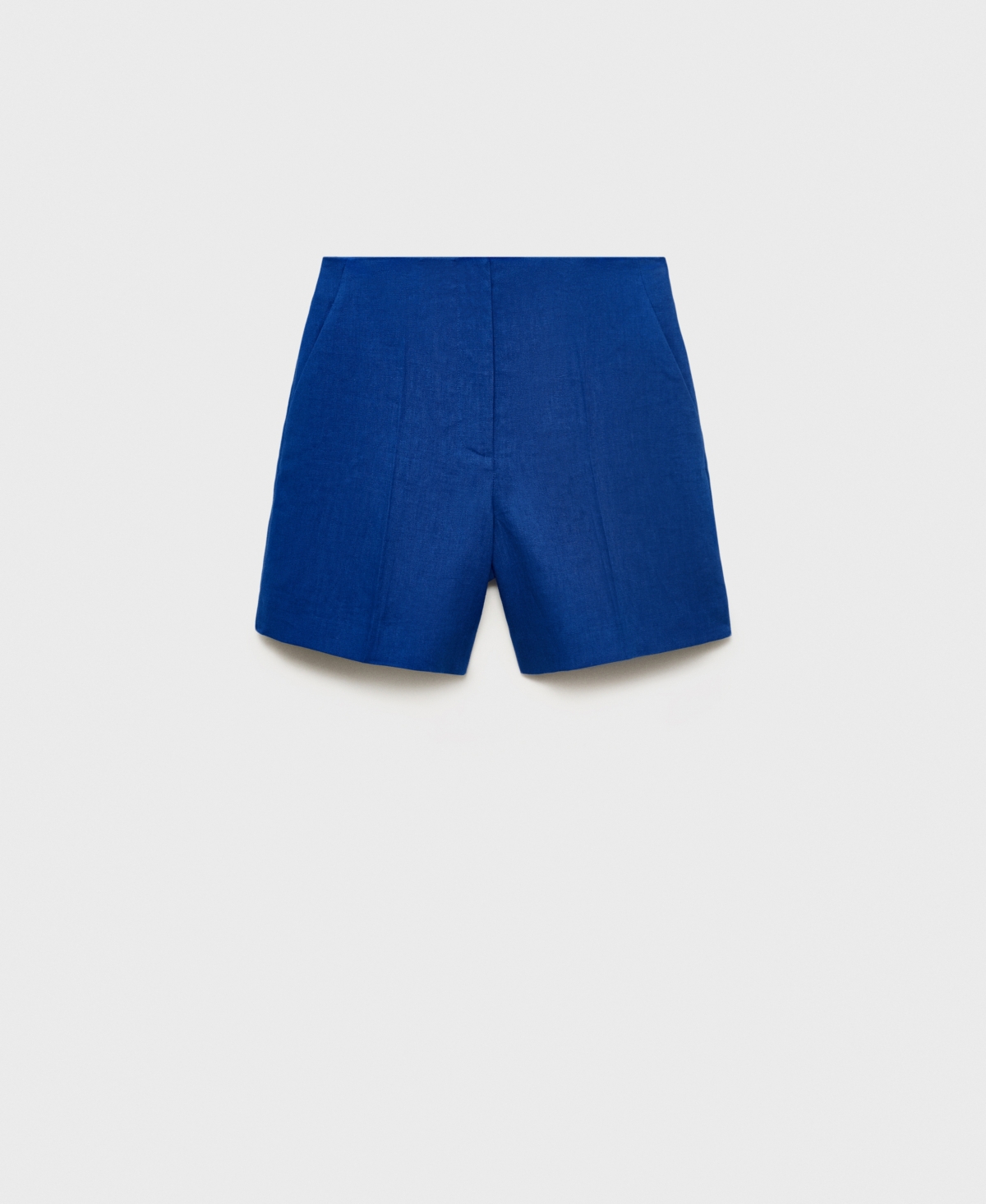 Mango Women's Straight-fit Linen Shorts In Blue