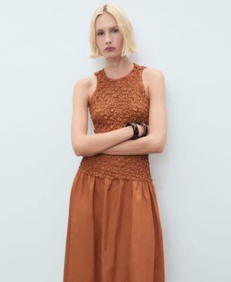 Women's Combined Open-Back Textured Dress