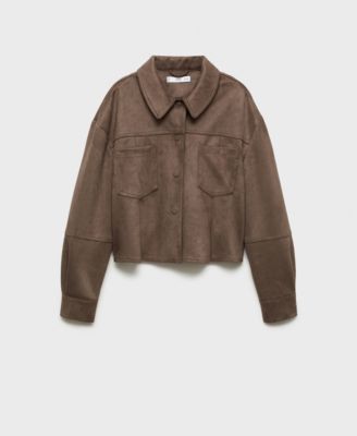 MANGO - Women's Pockets Leather Effect Jacket