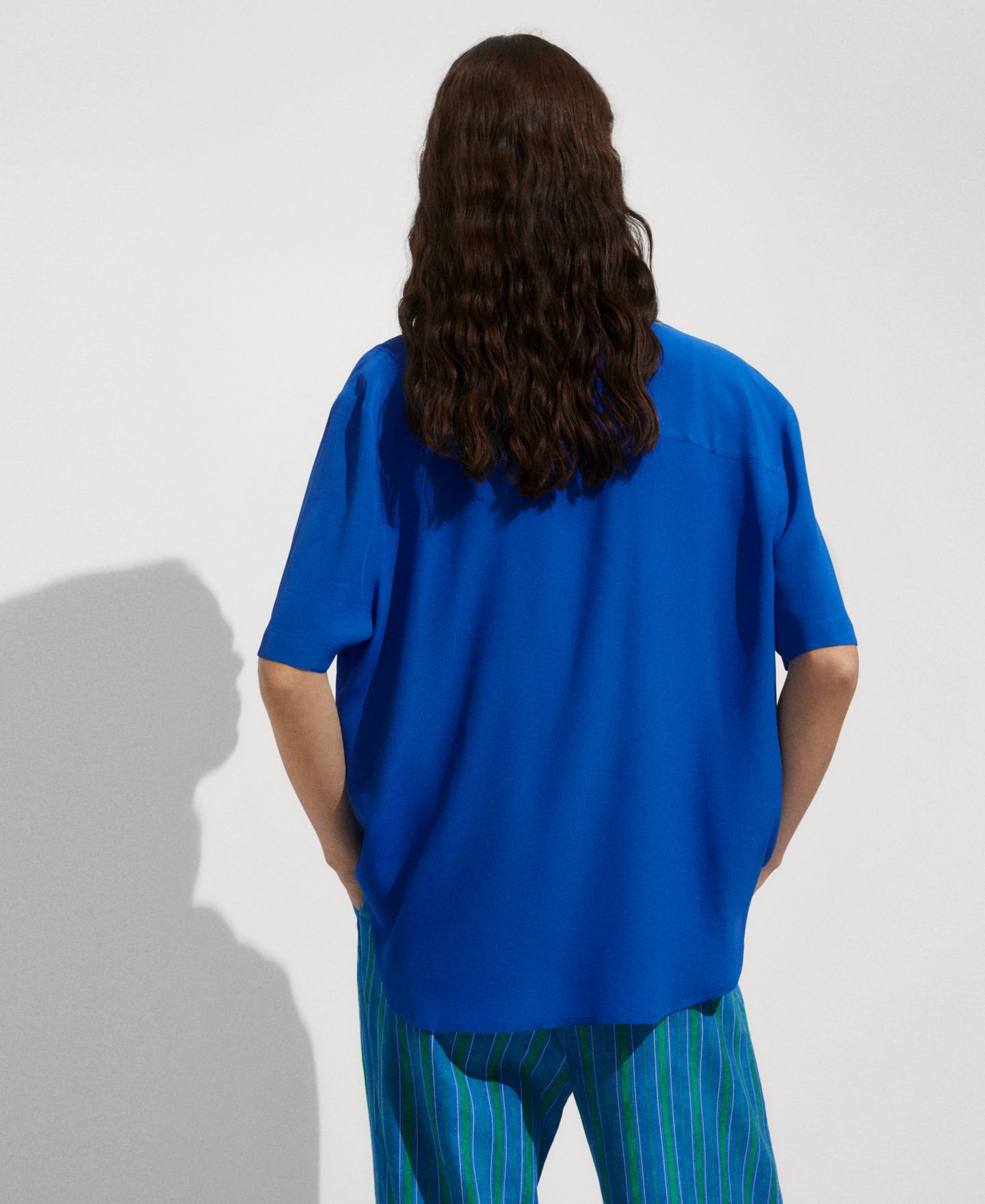 Женская рубашка Mango Short Sleeve, цвет: Синий — фото 2
