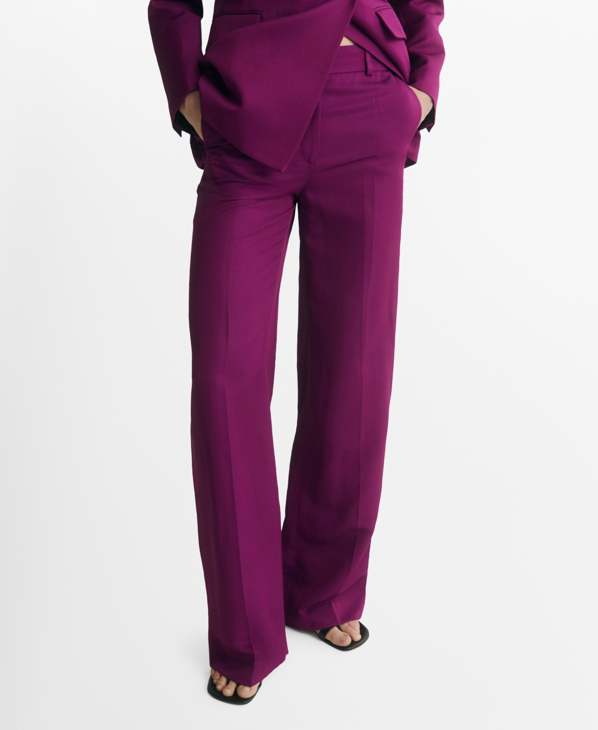 Mango Women's Straight-fit Suit Pants In Pink