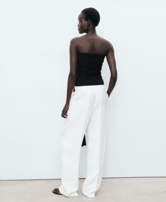 Women's Linen-Blend Pleated Pants