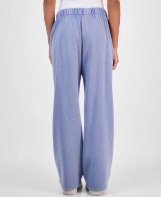 Juniors' Mid-Rise Pleat-Front Trouser Fleece Pants  
