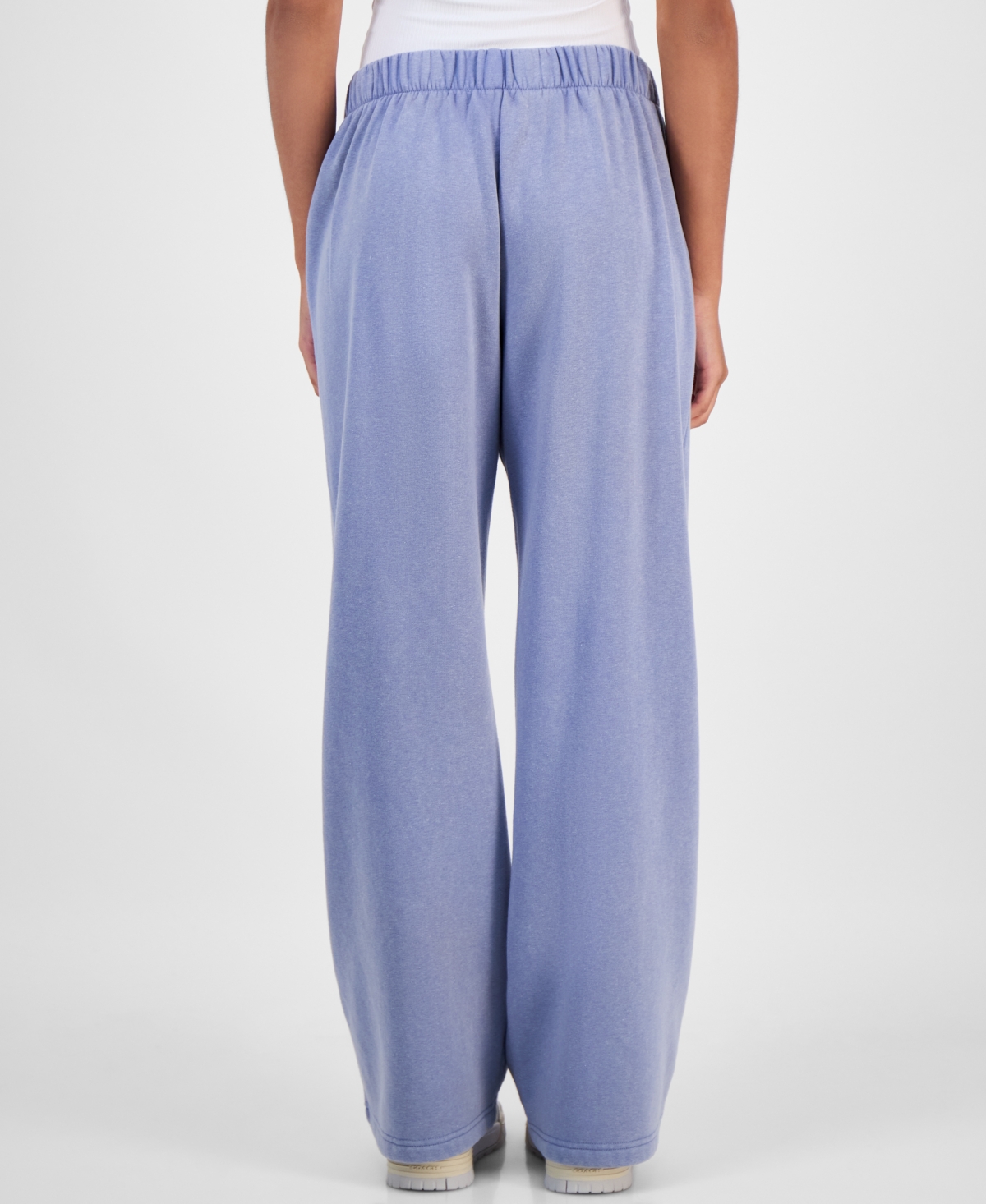 Hippie Rose Juniors' Mid-rise Pleat-front Trouser Fleece Pants In Blue