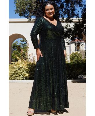 Women's Long Sleeve Sequin Formal Dress