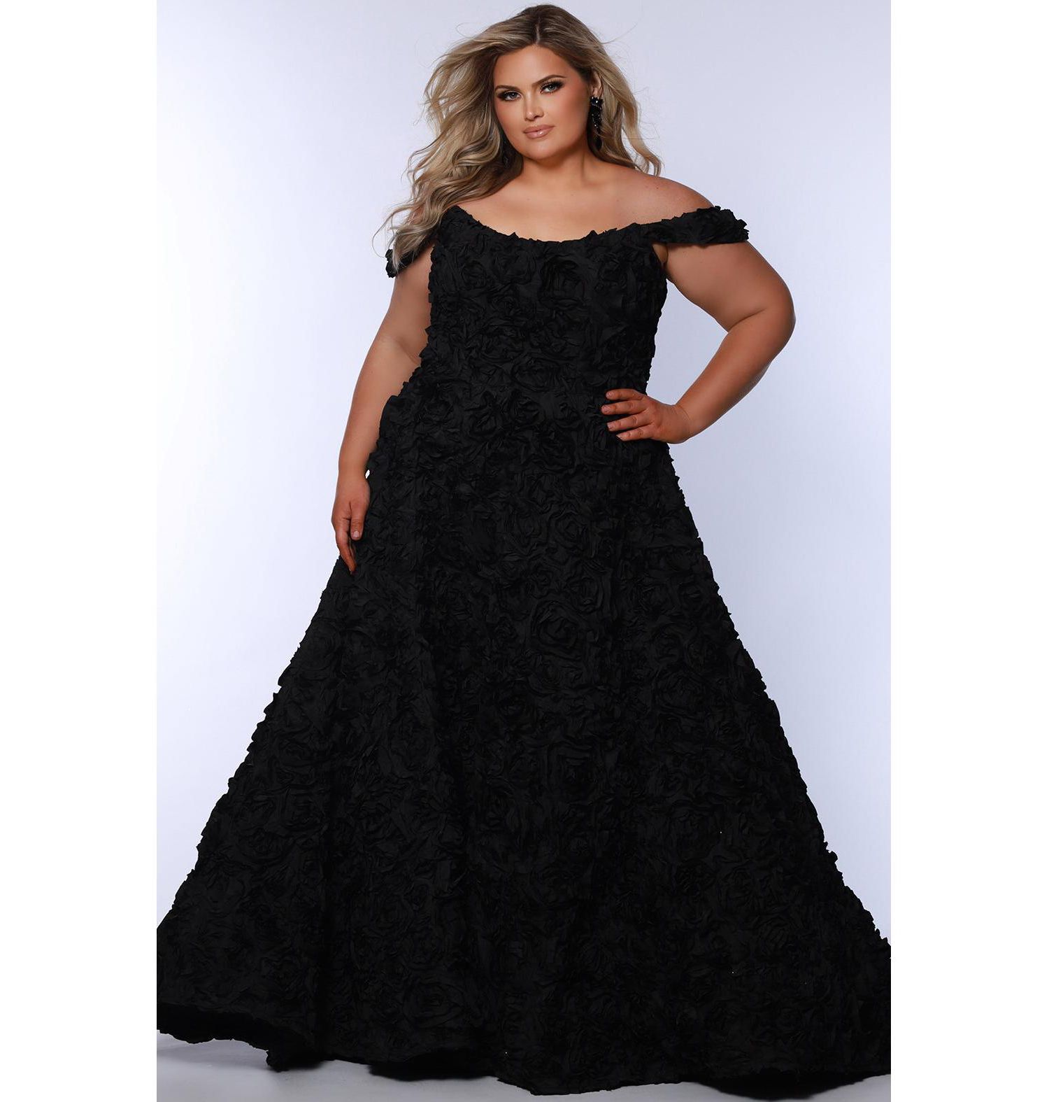 Women's Off The Shoulder Rosette A-Line Evening Gown