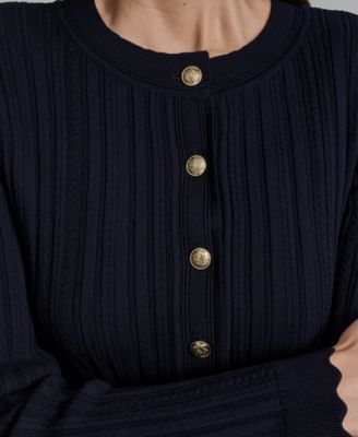 Women's Textured-Knit Cropped Cardigan