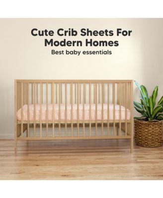 2pk Soothe Fitted Crib Sheets Neutral, Baby Crib Sheets, Fits Standard Nursery Baby Mattress