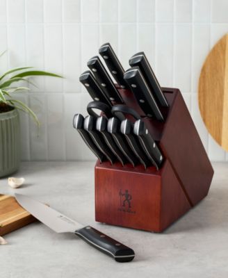  Stainless Steel 14-Pc. Self-Sharpening Knife Block Set