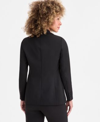 Women's Peak-Lapel Open-Front Tuxedo Blazer
