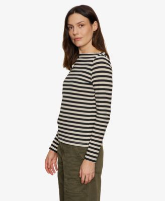 Women's Boat Neck Long Sleeve Top