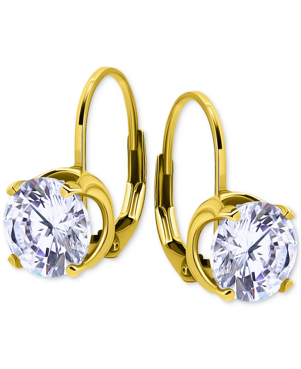 Giani Bernini Cubic Zirconia Leverback Drop Earrings in 18k Gold-Plated Sterling Silver, Macy's Exclusive