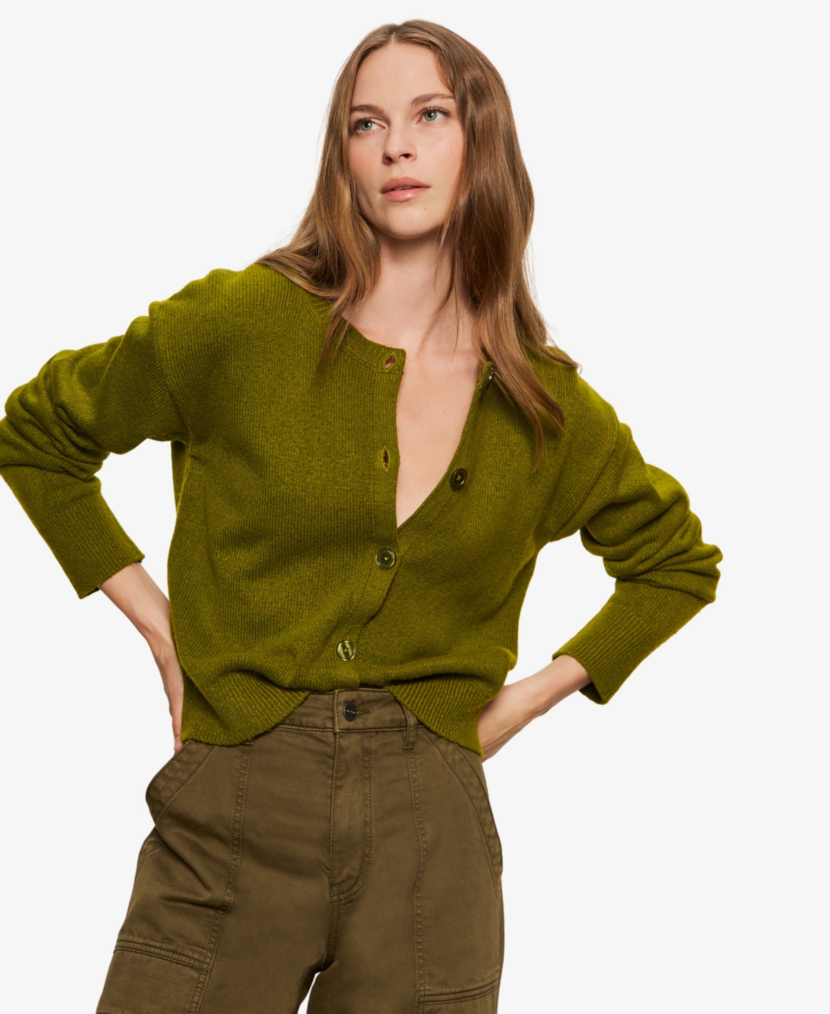 Sanctuary Women's Must-have Button-front Cardigan In Green