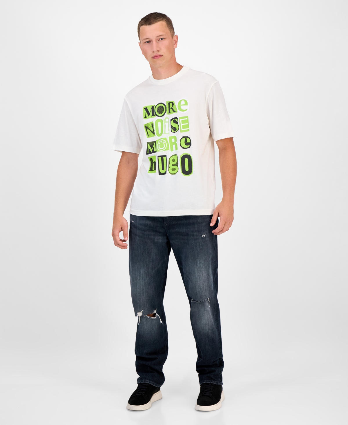 Hugo Boss Hugo By  Men's Cotton More Hugo Graphic T-shirt In White