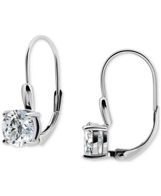 Giani Bernini - Round Cubic Zirconia Leverback Earrings in Gold Vermeil Over Sterling Silver,