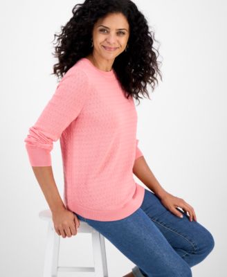 Women's Curved-Hem Cotton Pullover Sweater, Macy's Exclusive 