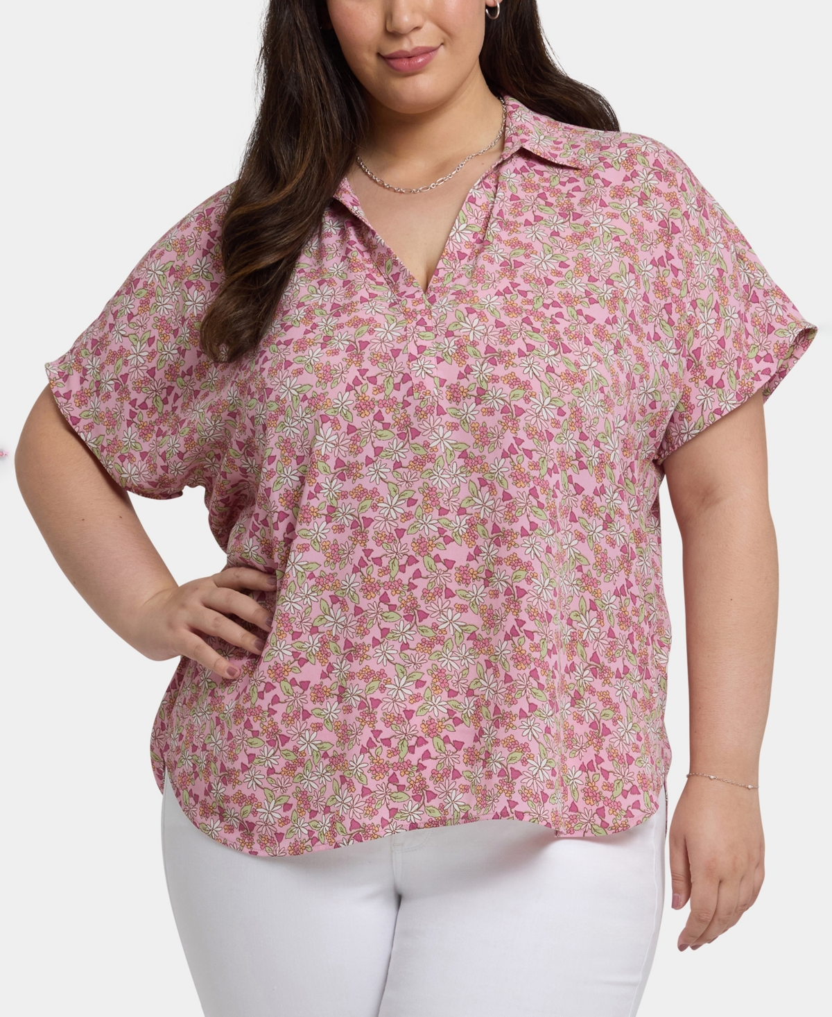 Plus Size Becky Short Sleeve Pullover Top - Gloria's Garden
