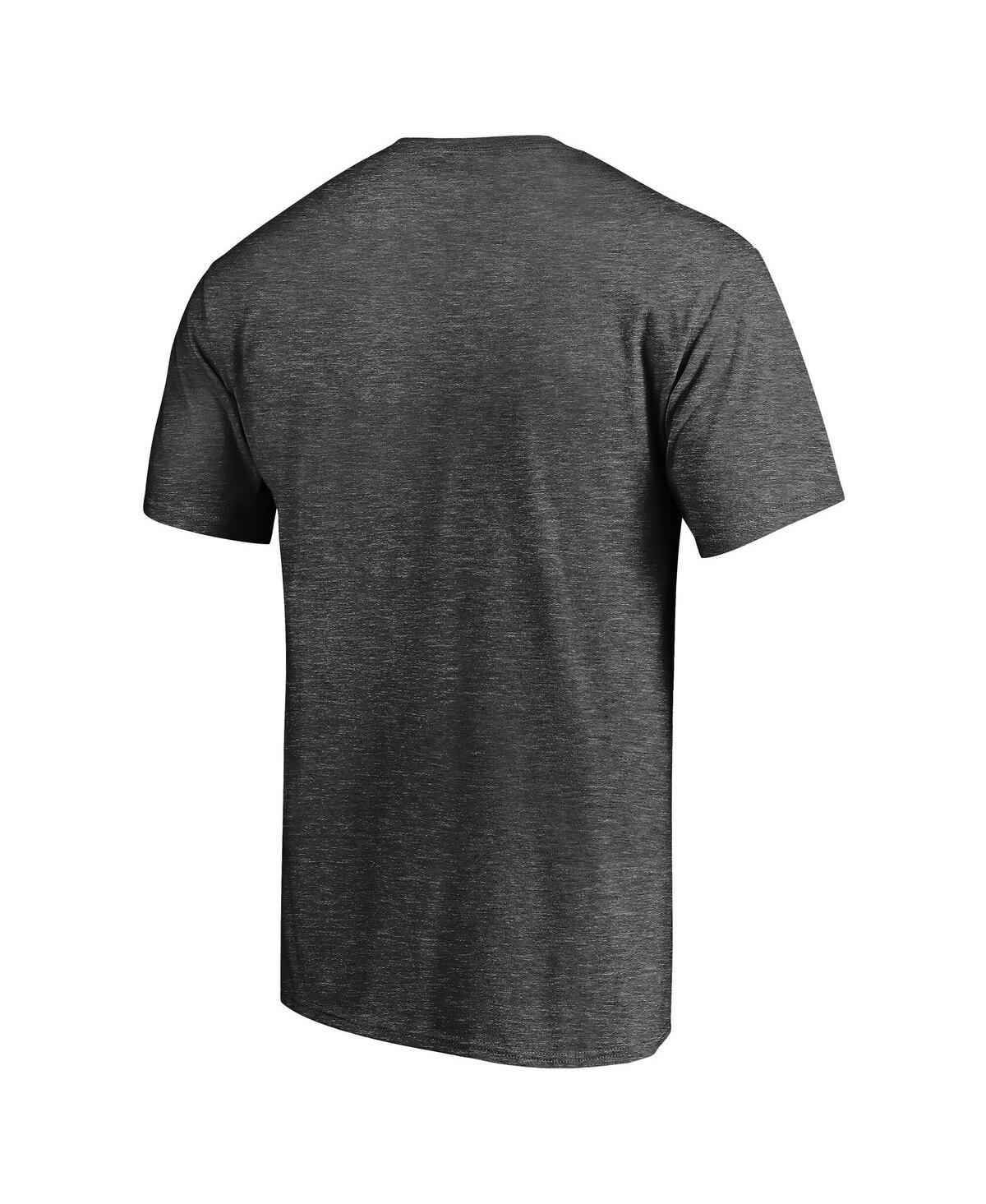 Fanatics Men's Heather Charcoal Chicago Blackhawks Victory Arch T-shirt In Black