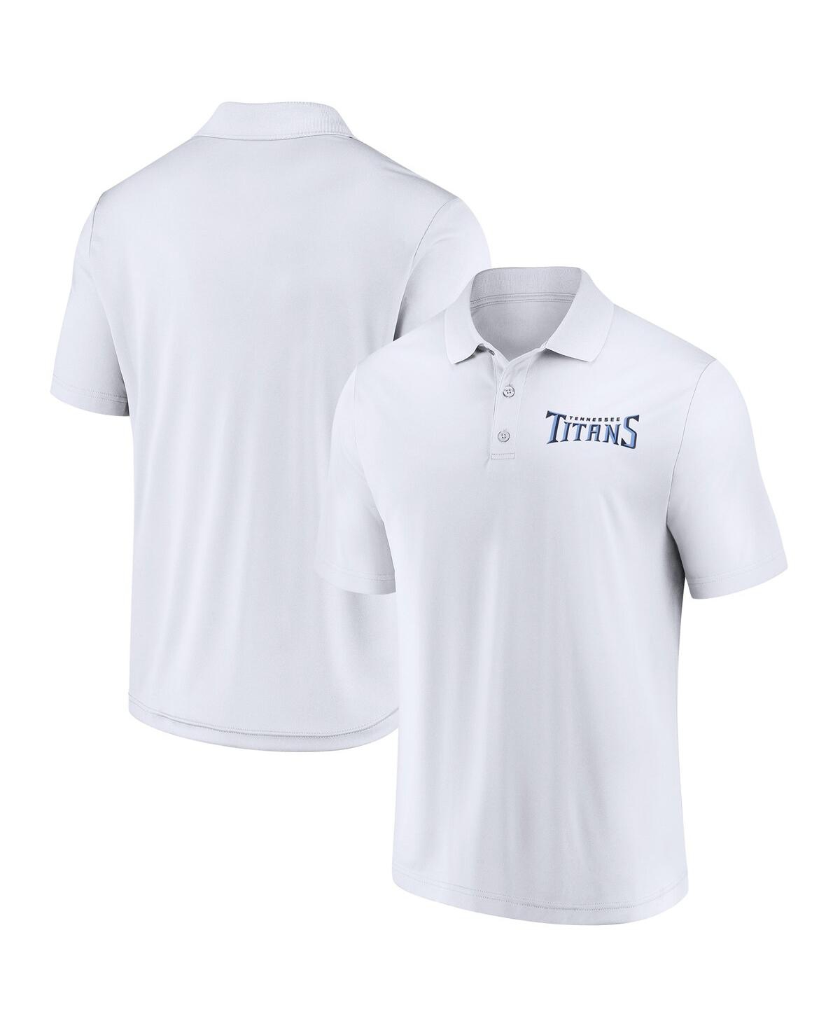 Men's White Tennessee Titans Lockup Polo Shirt - White