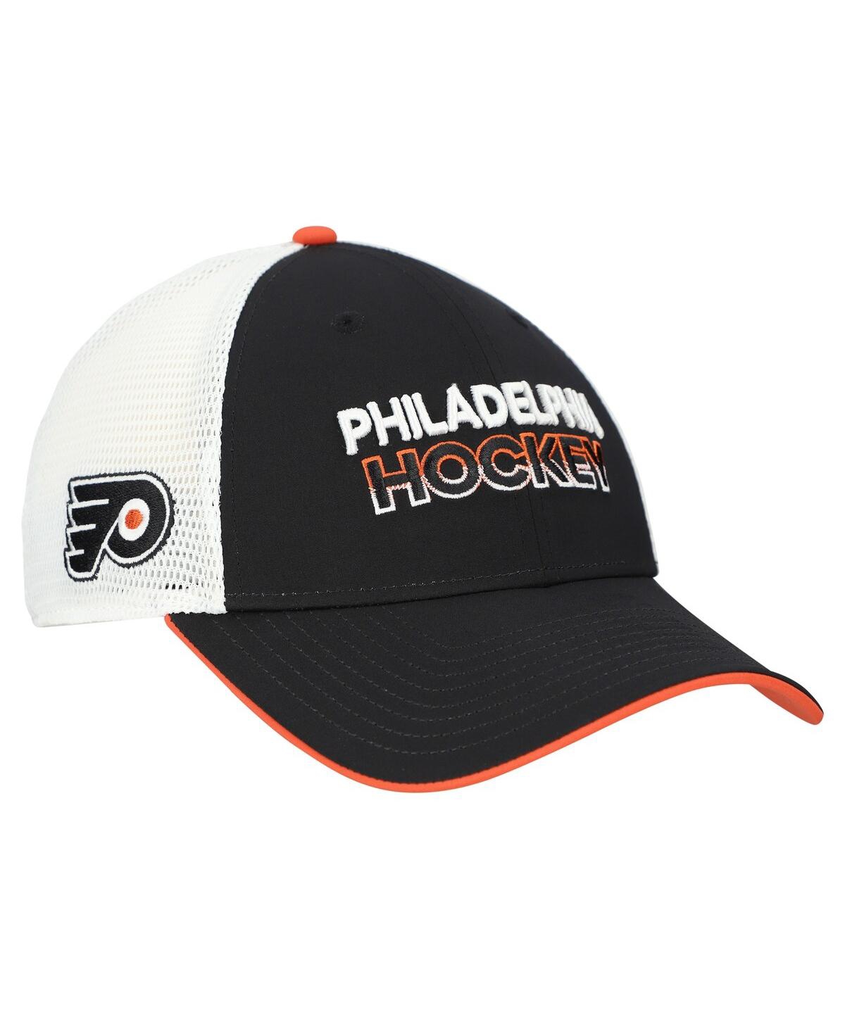 Fanatics Men's Black/white Philadelphia Flyers Adjustable Meshback Hat In Multi