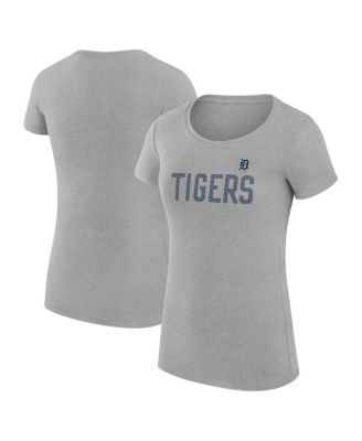 G-III 4Her by Carl Banks - Women's Gray Detroit Tigers Dot Print Fitted T-Shirt