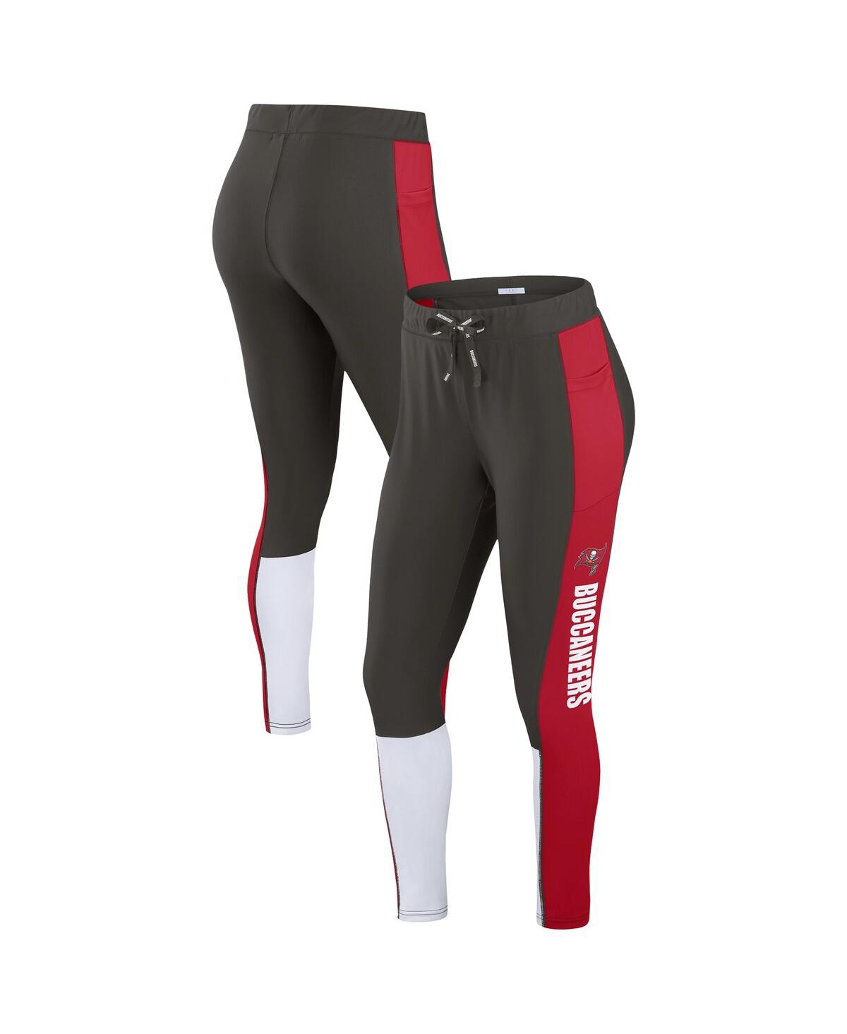 Wear By Erin Andrews Women's Pewter/red Tampa Bay Buccaneers Color-block Leggings