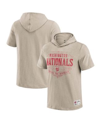 Fanatics - Men's Tan Washington Nationals Distressed Hoodie T-Shirt