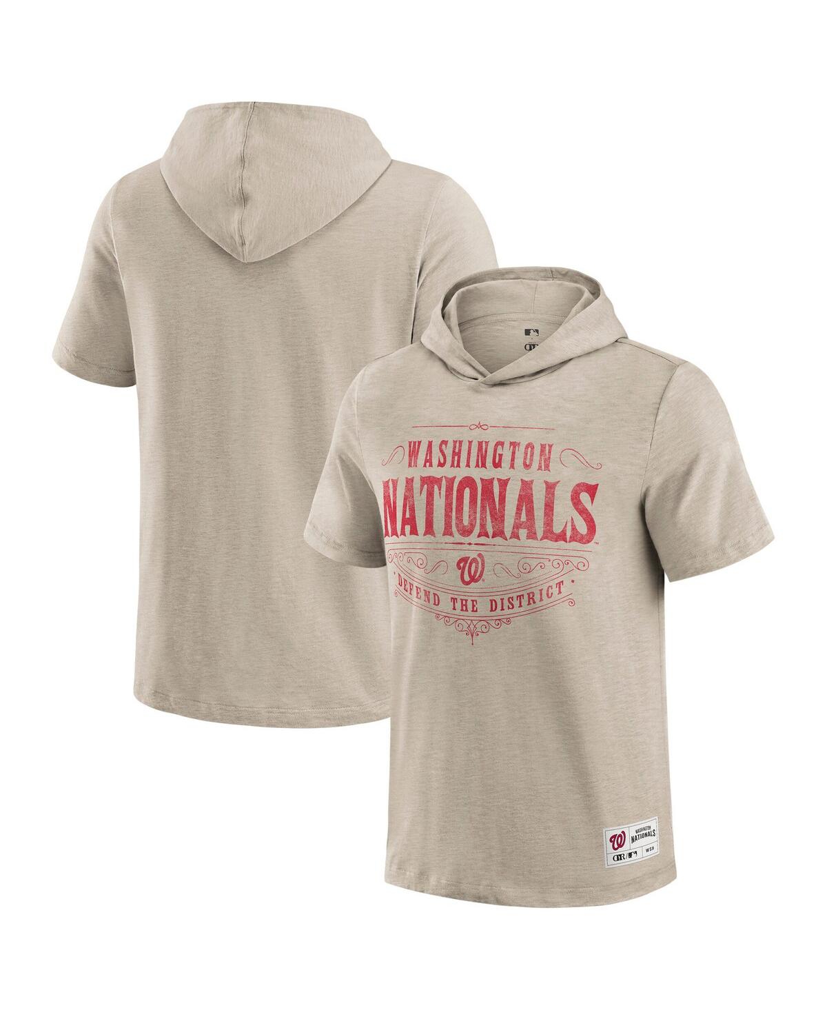 Darius Rucker Collection by Fanatics Men's Tan Washington Nationals Distressed Hoodie T-Shirt - Tan