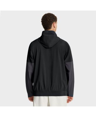 Men's Black Cincinnati Bengals Sideline Anorak Half-Zip Hoodie Jacket