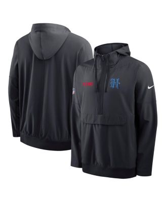 Men's Navy Houston Texans Sideline Alt Pack Anorak Half-Zip Hoodie Jacket