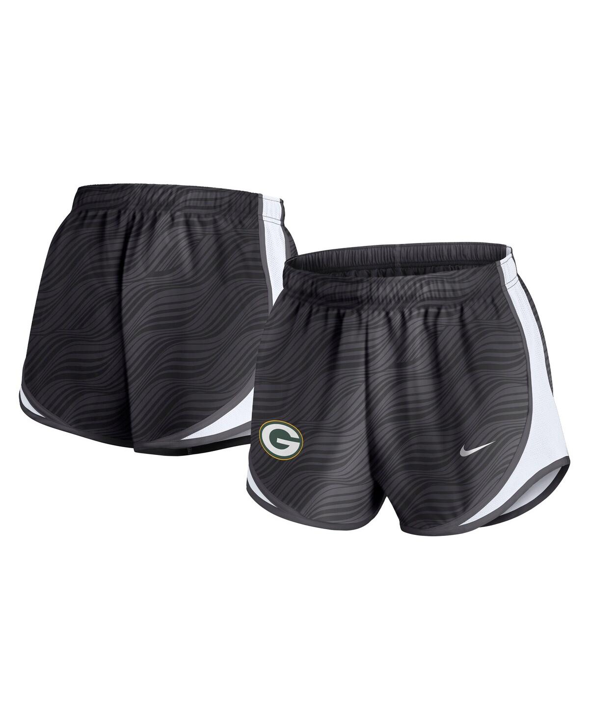 Women's Anthracite Green Bay Packers Tempo Performance Shorts - Anthracite