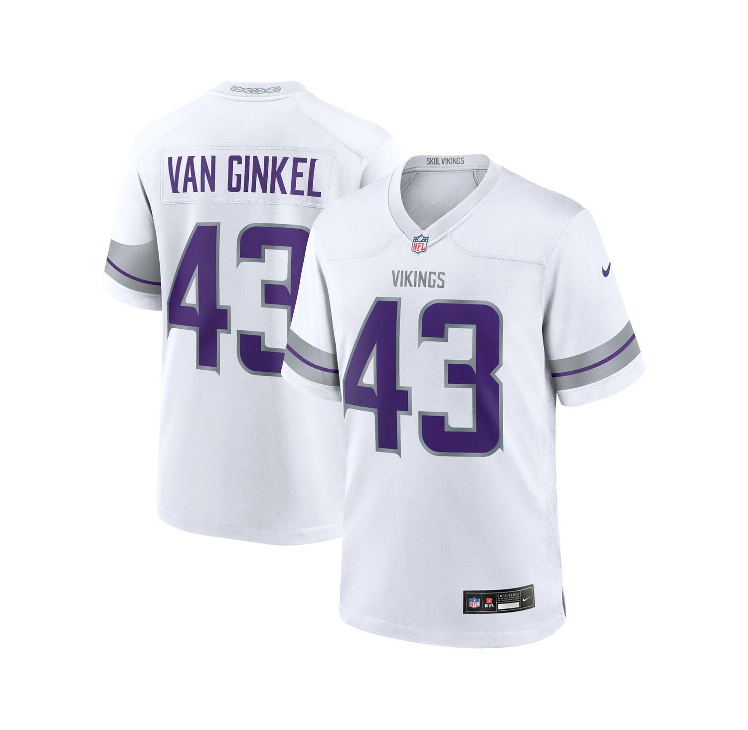 Men's Andrew Van Ginkel White Minnesota Vikings Alternate Game Jersey