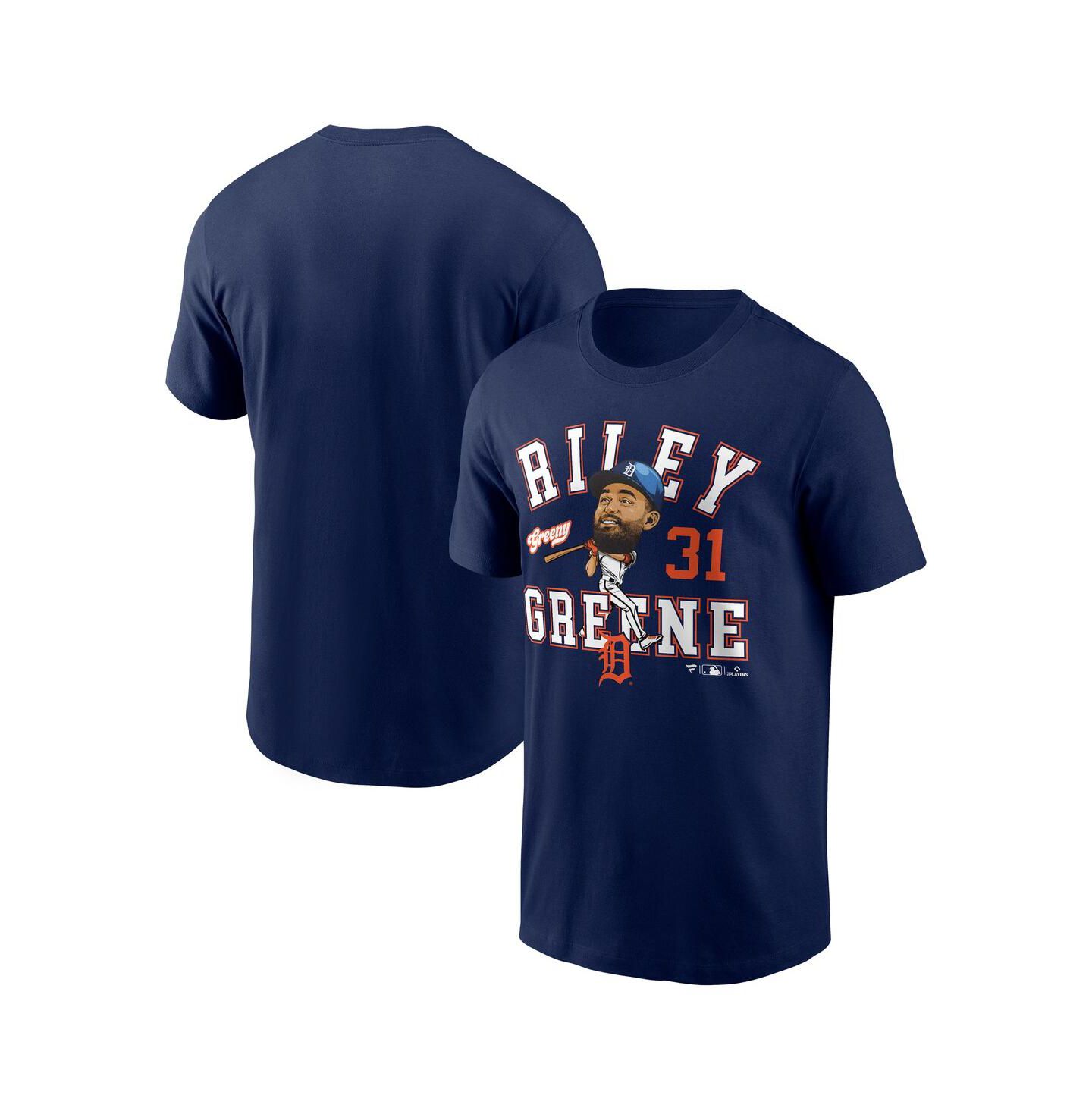 Мужская футболка Fanatics Riley Greene Navy Detroit Tigers Hometown Caricature — фото 1