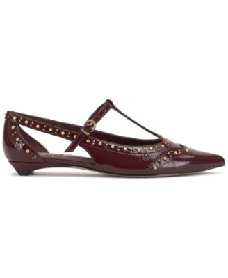 Women's Valkie Studded T-Strap Micro-Heel Mary-Jane Flats