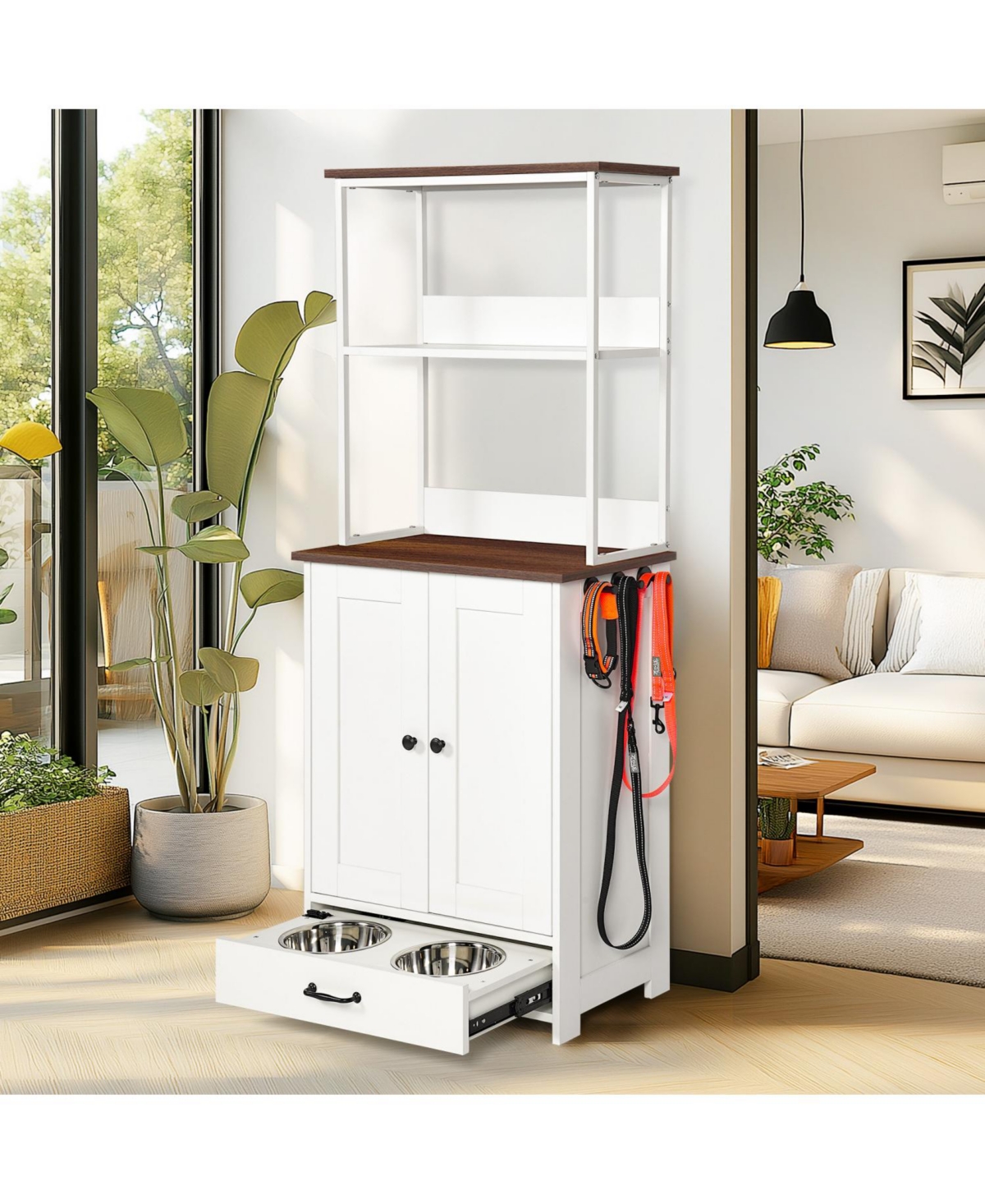 Streamdale Furniture Pet Feeding Station with Storage & Shelving