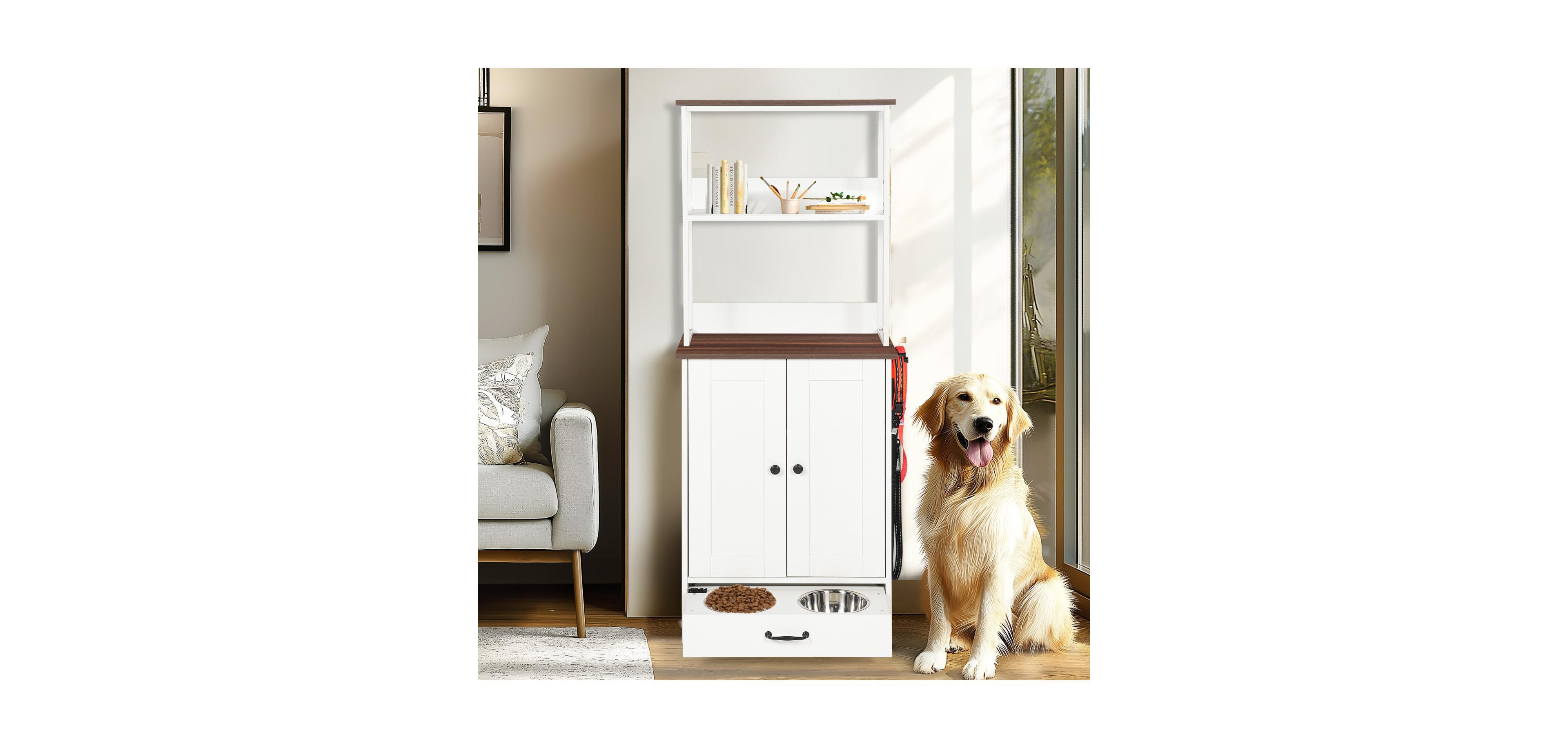 Streamdale Furniture Pet Feeding Station with Storage & Shelving