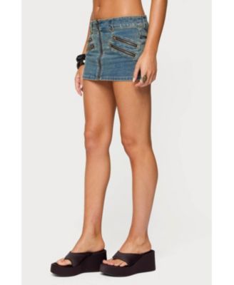 Women's Ronan Zip Up Denim Mini Skort
