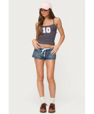 Womens 10 Floral Lacey Patch Tank Top