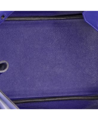 Pre-Owned Hermes Birkin 30 Handbag Blue Swift with Palladium Hardware