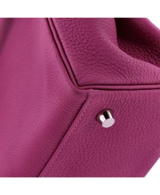 Pre-Owned Hermes Kelly 28 Handbag Pink Togo with Palladium Hardware