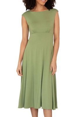 Women's Luna Boat Neck Sleeveless Midi Dress