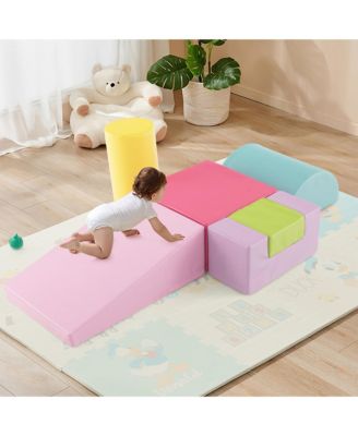 Toddler 6 PCS Climber Play Set Indoor Foam Climb & Crawl Activity Blocks w/ Cover