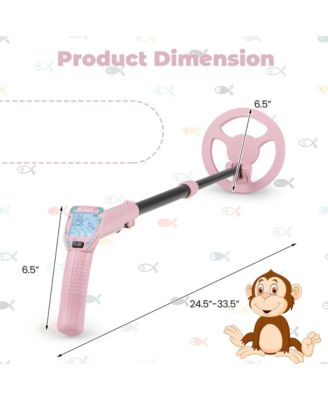 24.5''-33.5'' Metal Detector for Kids with LCD Display IP68 Waterproof