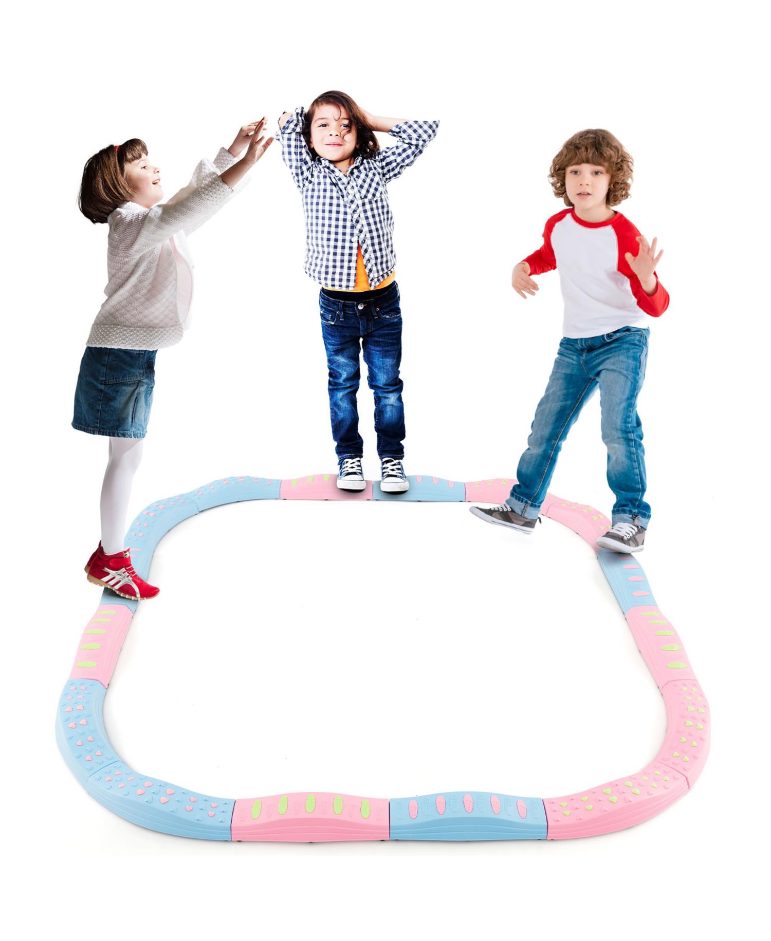Kids Colored Balance Beams w/ Non-slip Textured Surface Bottom Pad Multicolor