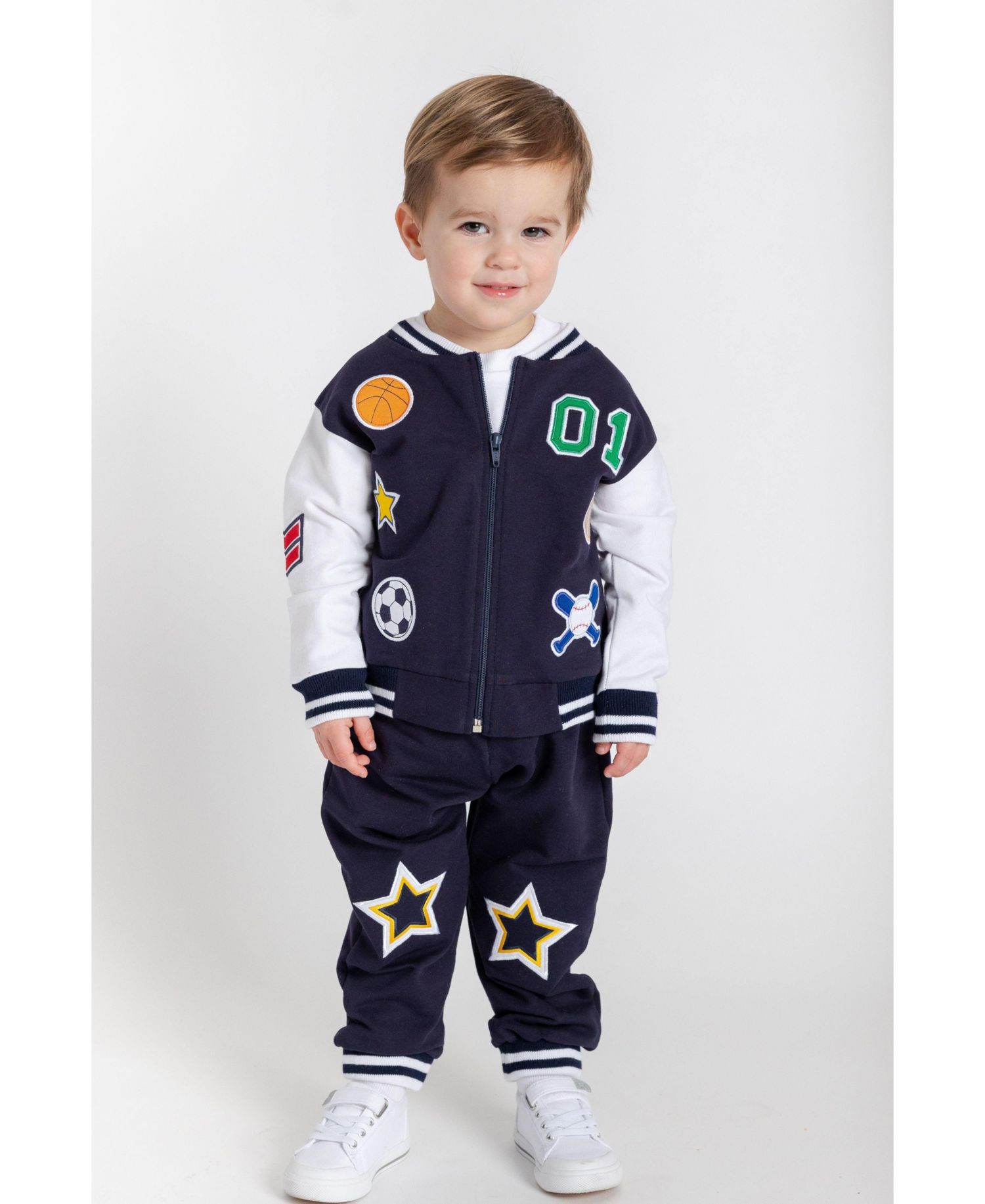Baby Boy (12M-24M) French Terry Varsity Sports Jacket