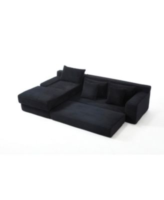 L-Shaped Corduroy Sectional Sofa Bed