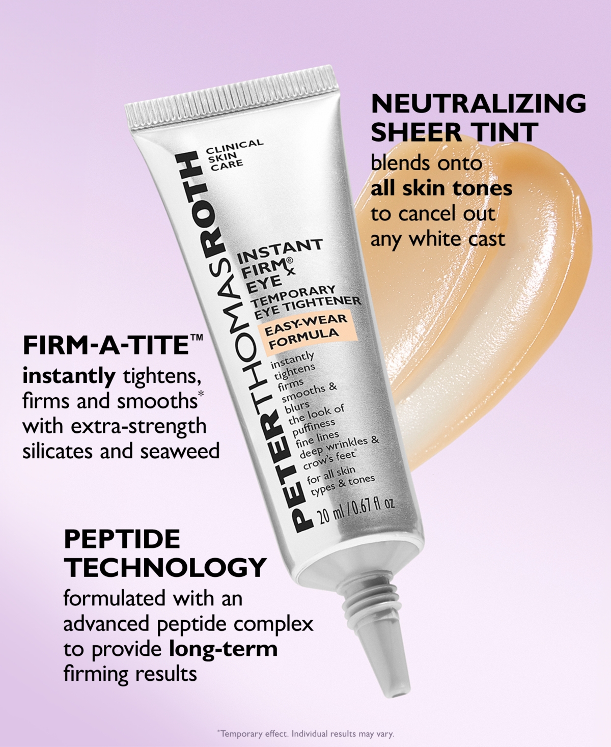 Peter Thomas Roth Instant Firmx Eye Temporary Eye Tightener Easy-wear Formula, 20 ml In Transparent