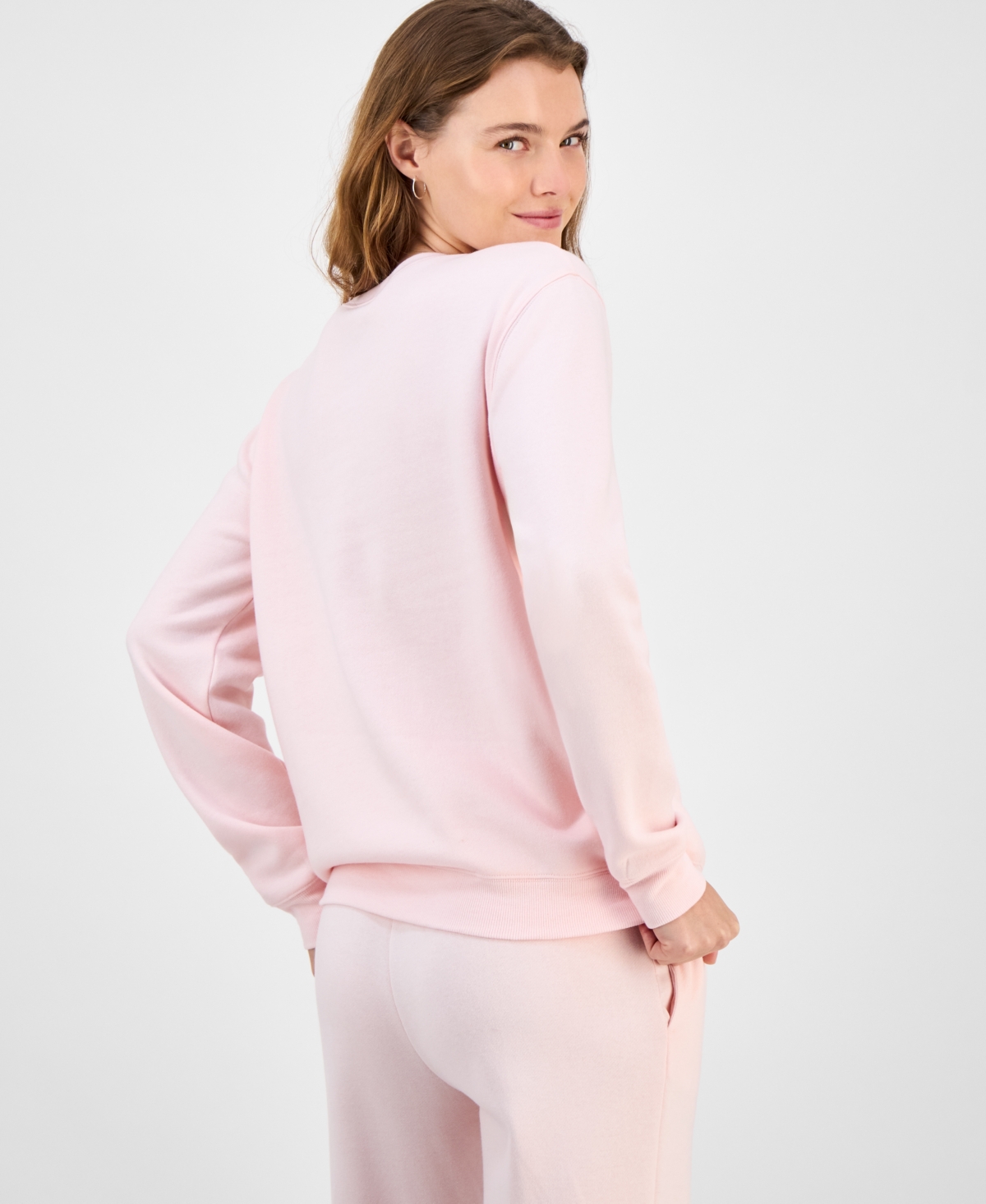 Disney Juniors' Merry & Joyful Crewneck Sweatshirt In Pink