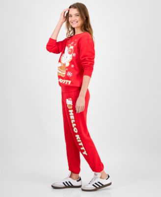 Juniors' Hello Kitty Holiday Graphic Jogger Sweatpants