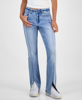 Juniors' Mid-Rise Seamed Bootcut Jeans 